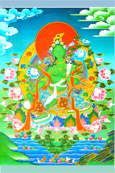 (image for) Green Tara on a Lake (Photo to Purchase) - Click Image to Close